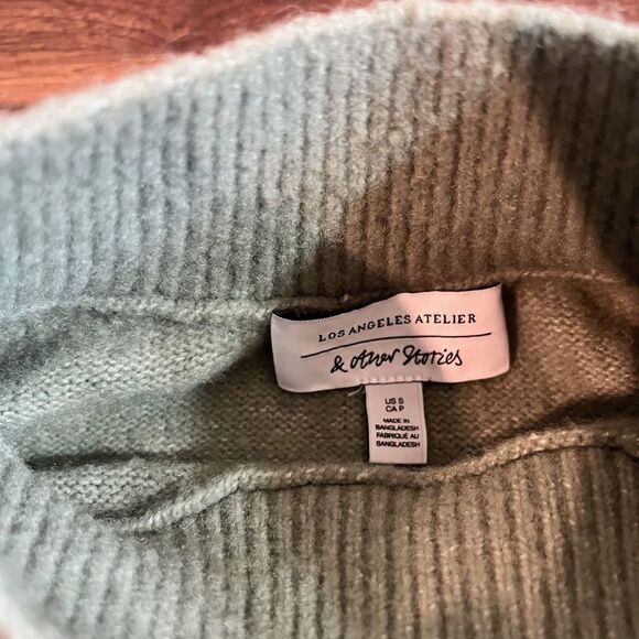 & Other Stories Atelier Los Angeles Mock Neck Long Sleeve Sweater Womens S Green - Picture 2 of 6